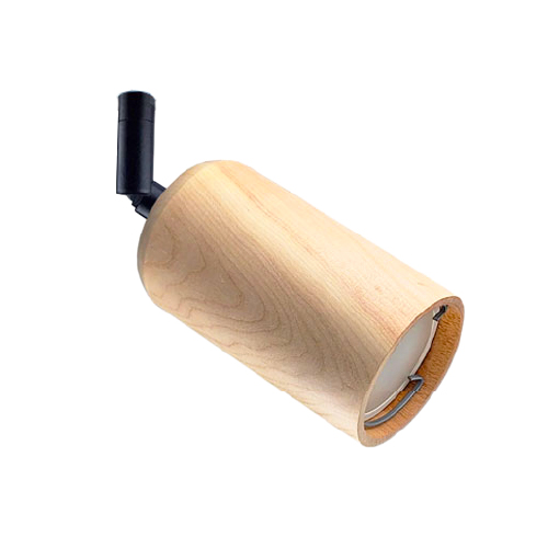 Cabezal con zócalo GU10 madera clara con movimiento negro